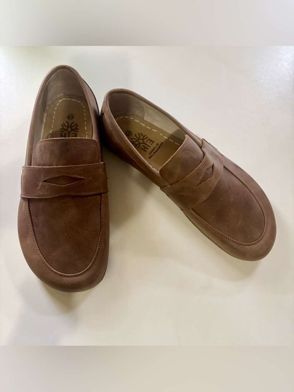 Earthing Harmony Men's Brown Slip-On Grounding Penny Loafers